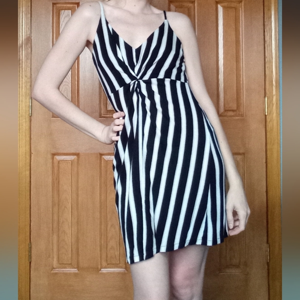 Black and White Striped Dress